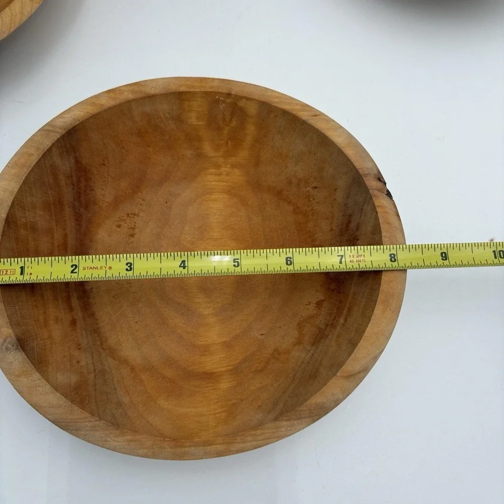 Handcarved Spalted Wooden Bowls‎ Oval Salad Set Of 4 Handcrafted MCM 7x8